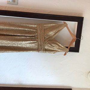Gold Sequins Bridesmaid Dress